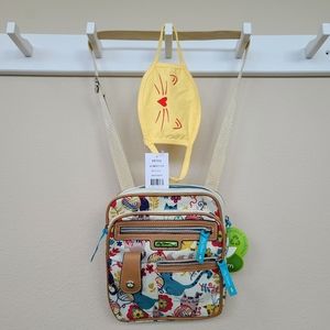 Lily Bloom Crossbody Handbag and Cat Face Mask
